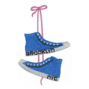 Brooklyn NYC Converse Embroidery Design - Instant Download