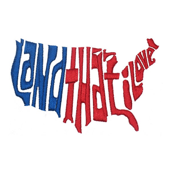 Land i love embroidery design instant download  etsy