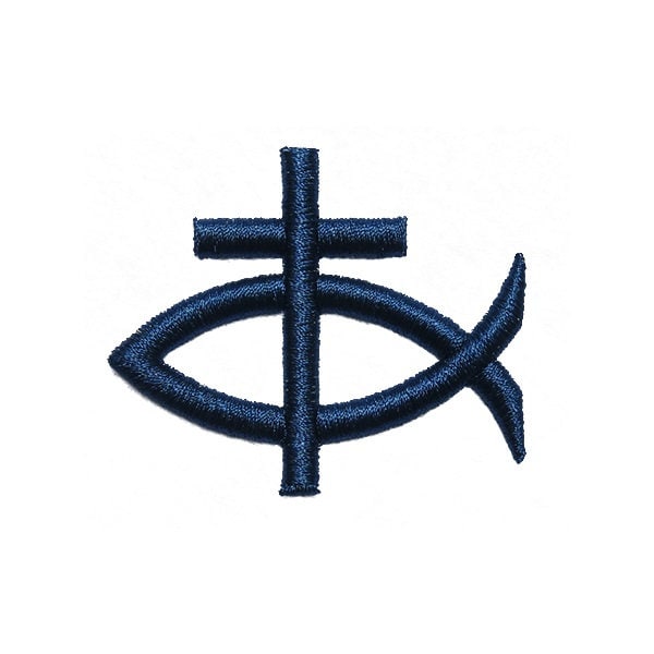 Ichthys Cross 3D Puff Embroidery Design - Instant Download
