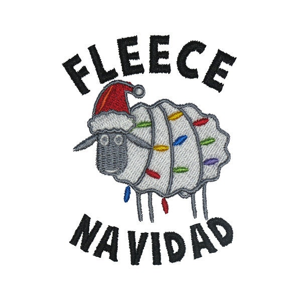 Fleece Navidad Machine Embroidery Design - Instant Download PES DST