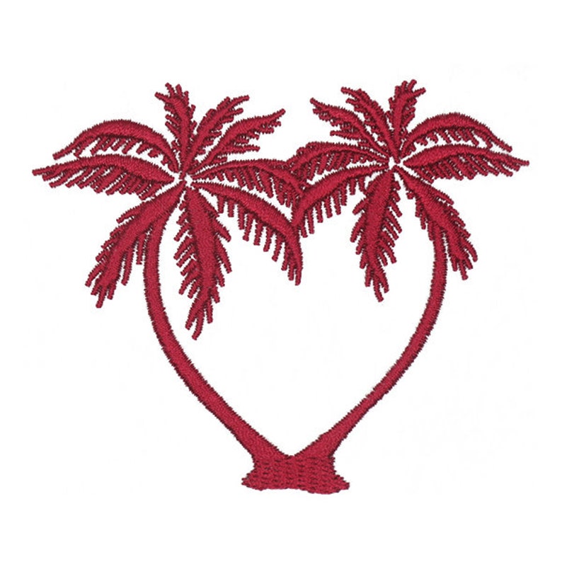 Heart Palm Trees Embroidery Design INSTANT DOWNLOAD Etsy
