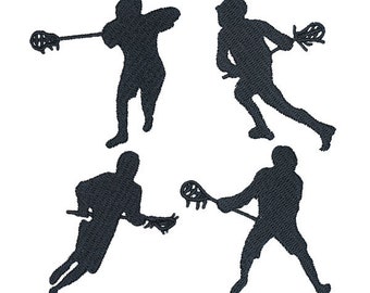 Lacrosse Silhouette Embroidery Design - Instant Download