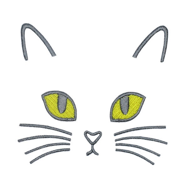 Cat Face Embroidery Design - Instant Download