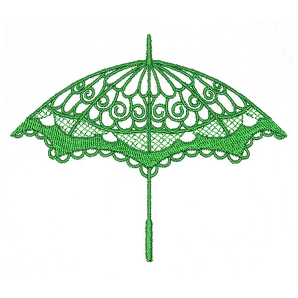 Flourish Umbrella Embroidery Design - INSTANT DOWNLOAD