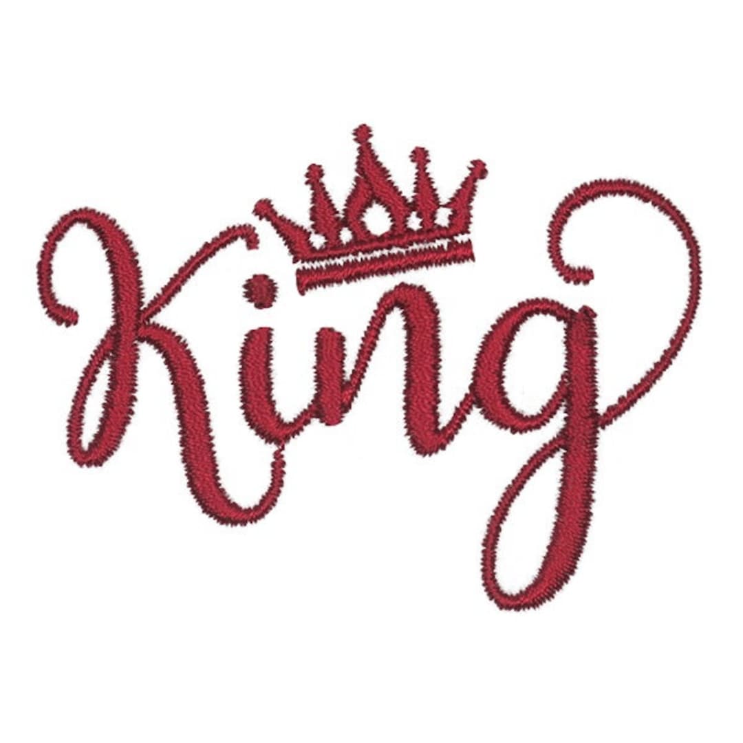 King and Queen Embroidery Design Instant Download Etsy