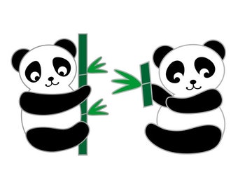 Cute Panda Cuttable Design PNG DXF SVG & eps File for Silhouette Cameo and Cricut