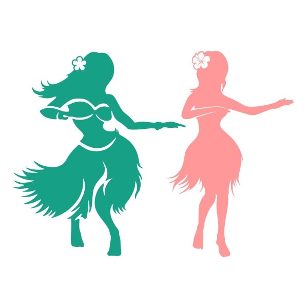 Silhouette Hula Girl Cuttable Design PNG DXF SVG & eps File for Silhouette Cameo and Cricut