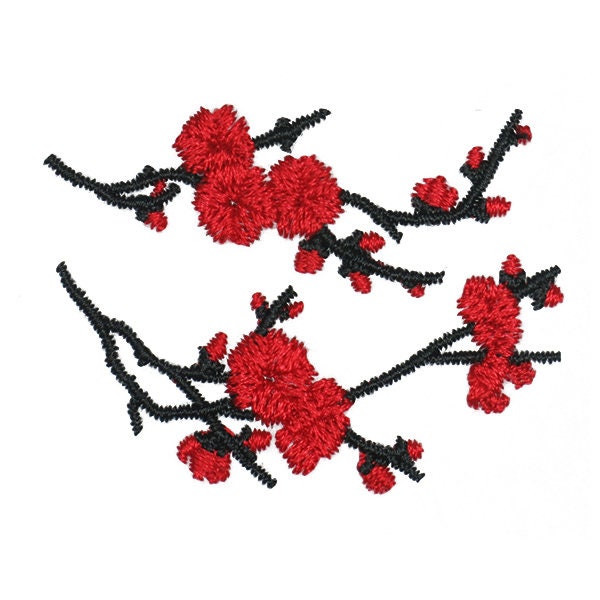 Plum Blossom Branch Embroidery Design - Instant Download