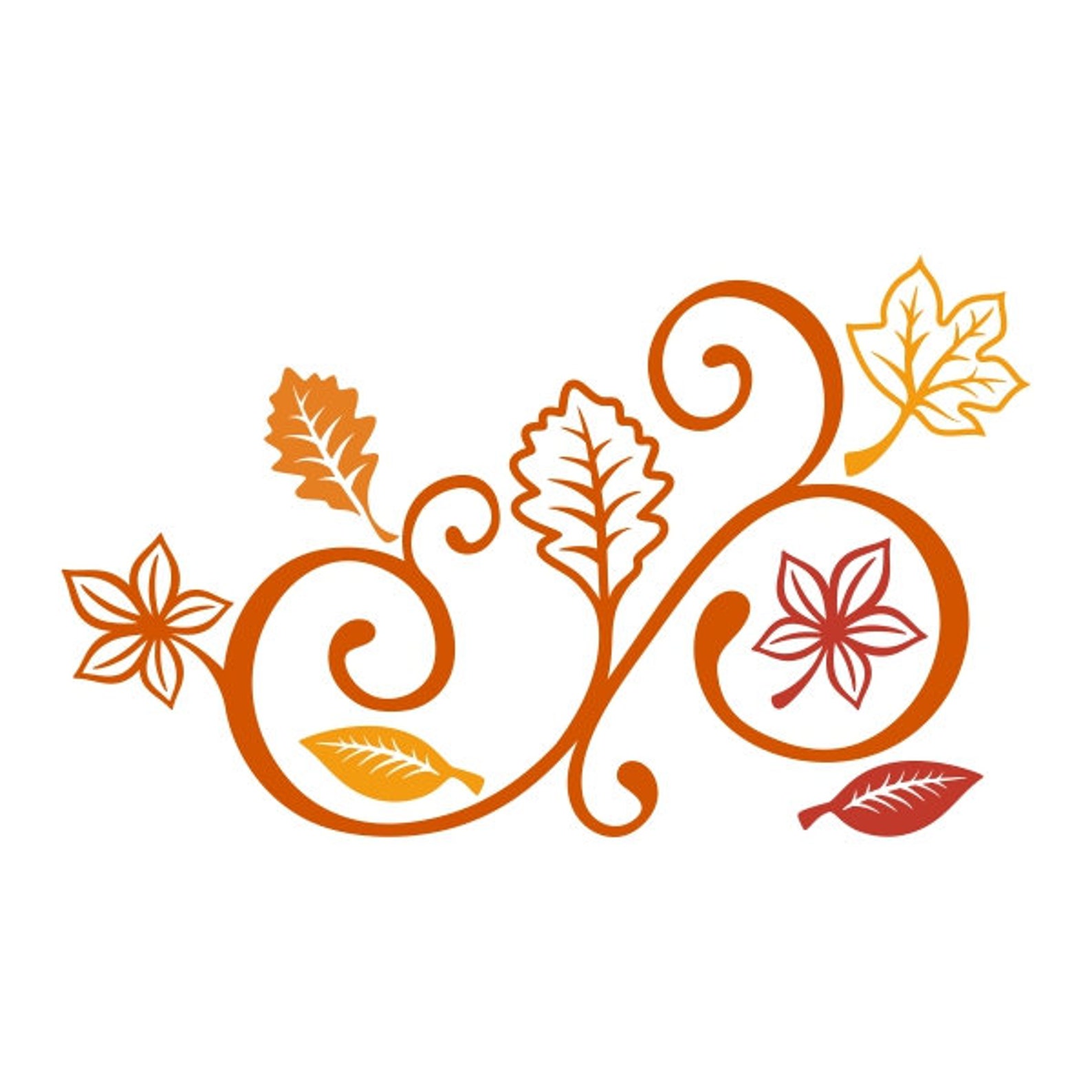 Fall Leaves Accents Cuttable Design PNG DXF SVG & Eps File for Etsy