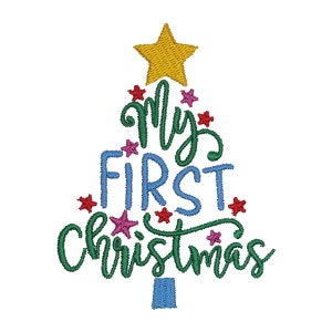 My First Christmas Machine Embroidery Design - INSTANT DOWNLOAD