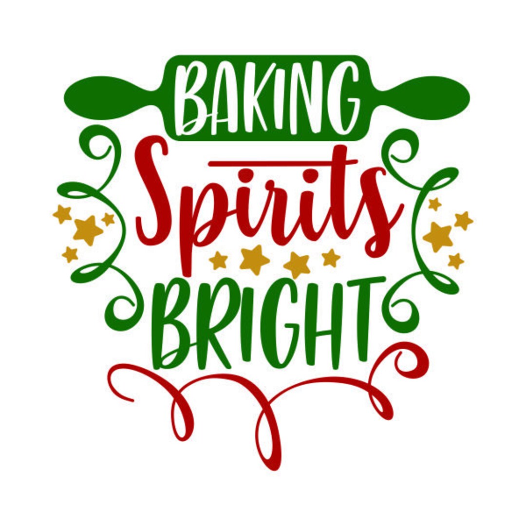 Christmas Baking Spirits Bright Cooking Chef Cuttable Design PNG DXF