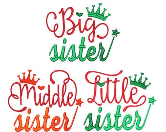 Sisters Embroidery Design - Instant Download