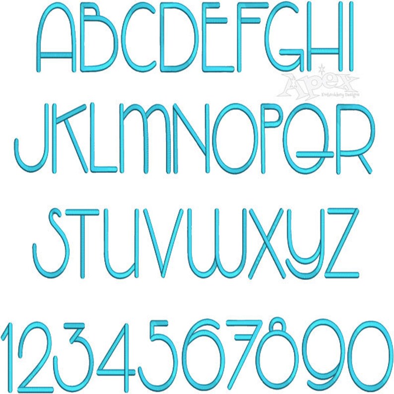 Machine Embroidery Font 3 Sizes 1 2 and 3 Etsy