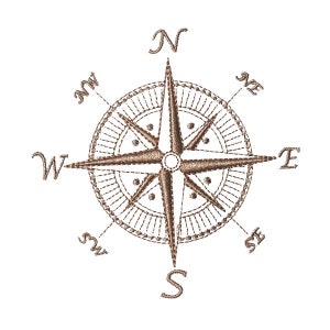 Compass Embroidery Design- Instant Download