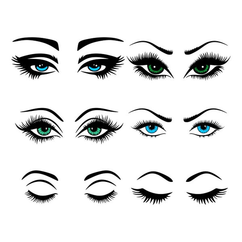 Eye Lashes Cuttable Design PNG DXF SVG & eps File for | Etsy
