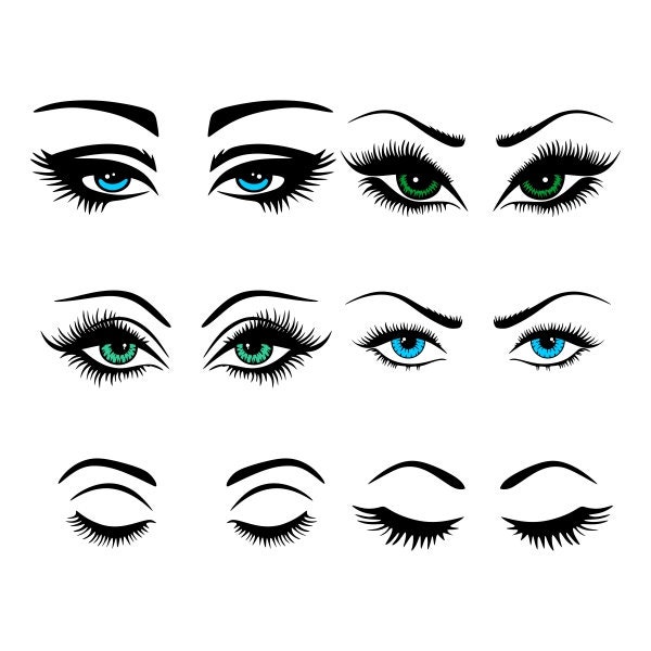 Eye Lashes Cuttable Design PNG DXF SVG & eps File for | Etsy