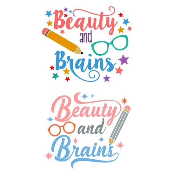 Beauty and Brain Cuttable Design PNG DXF SVG & Eps File for Etsy