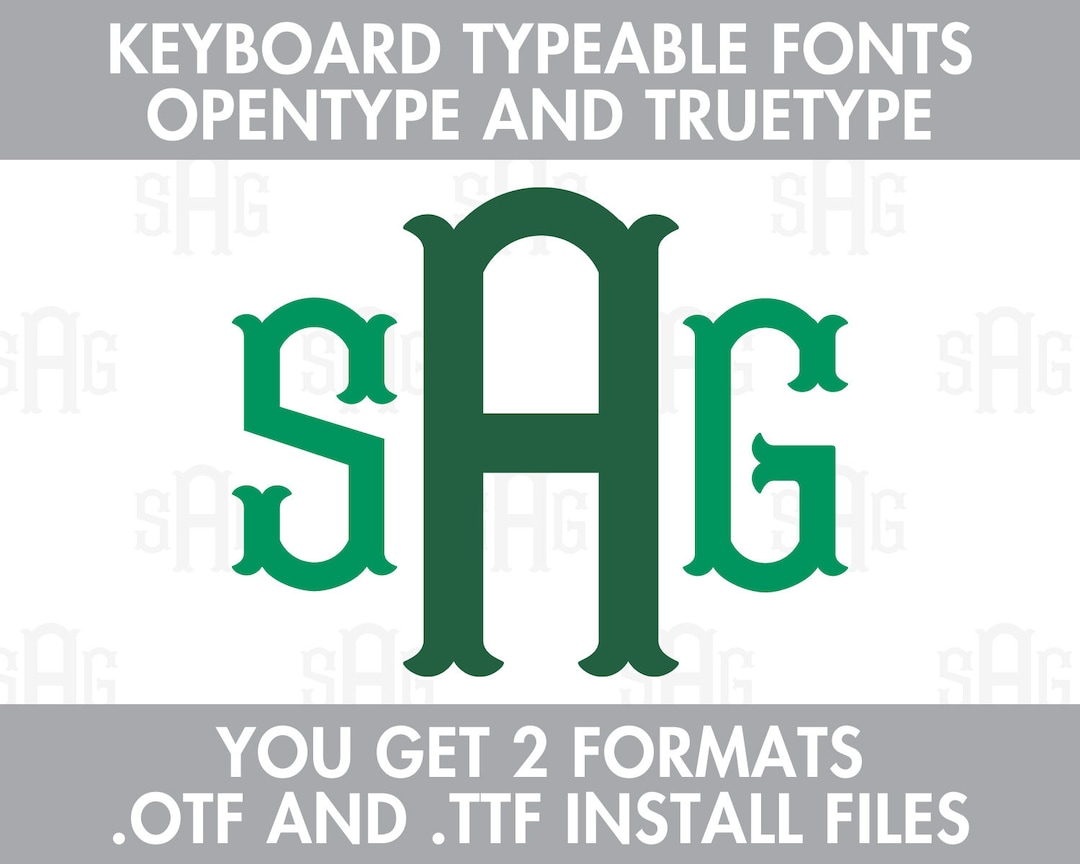 Dimples Monogram Truetype Font Keyboard Typeable OTF TTF Install Files 