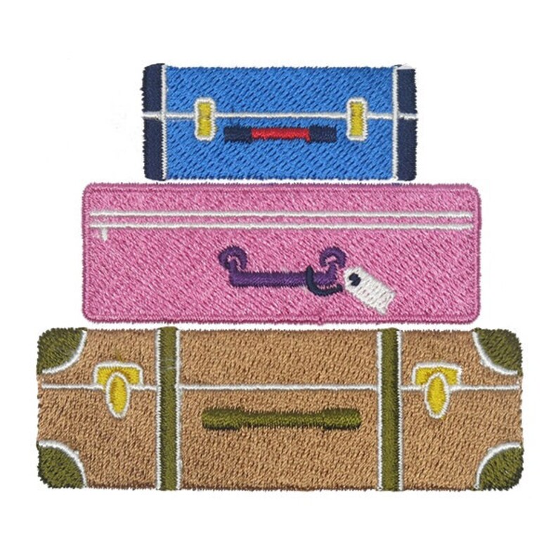 Luggage Suitcases Embroidery Designs Instant Download Etsy