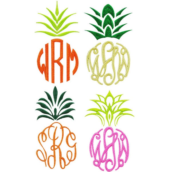 Pineapple Frames Pack Embroidery Designs - Instant Download
