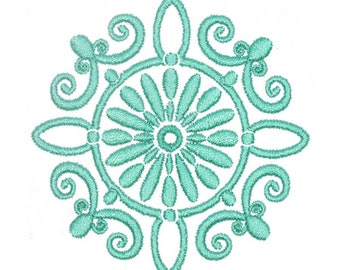 Medallion Embroidery Design - Instant Download