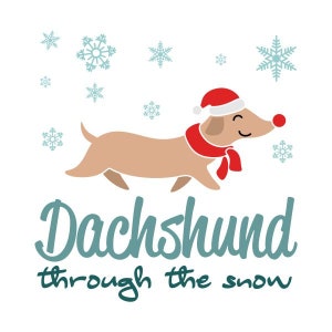 Dachshund Through the Snow Cuttable Design PNG DXF SVG &amp; Eps File for ...