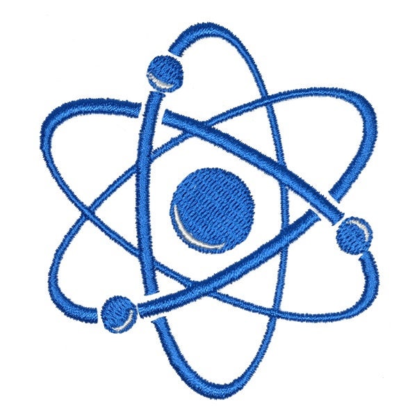 Atom Science Embroidery Design - Instant Download