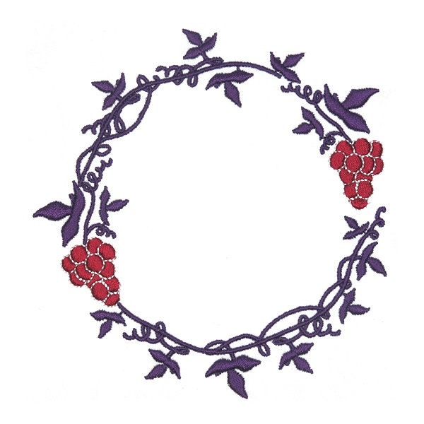 Grapevine Wreath Embroidery Design - Instant Download