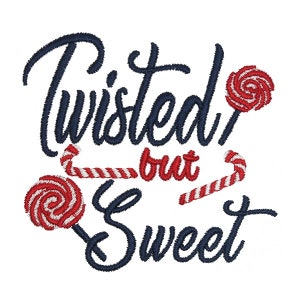 Twisted but Sweet Candy Cane Machine Embroidery Design - INSTANT DOWNLOAD