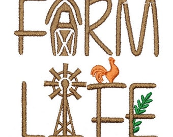Farm Life Embroidery Design - Instant Download