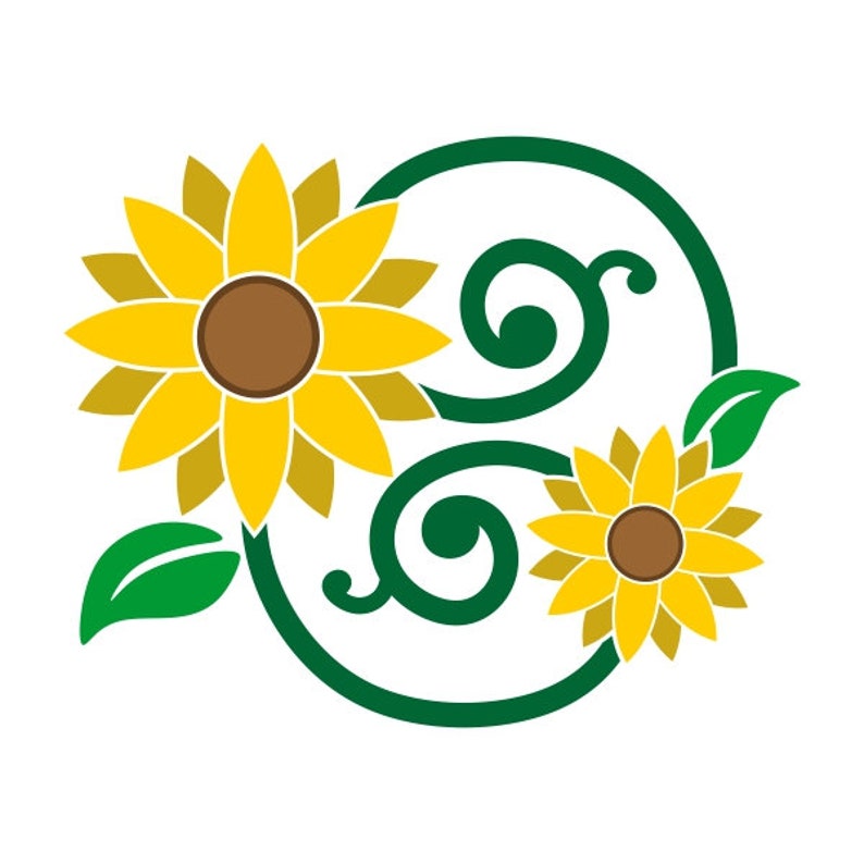 Sunflower Border Decor Cuttable Design PNG DXF SVG & eps ...