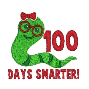 100 Days Smarter Embroidery Design - INSTANT DOWNLOAD