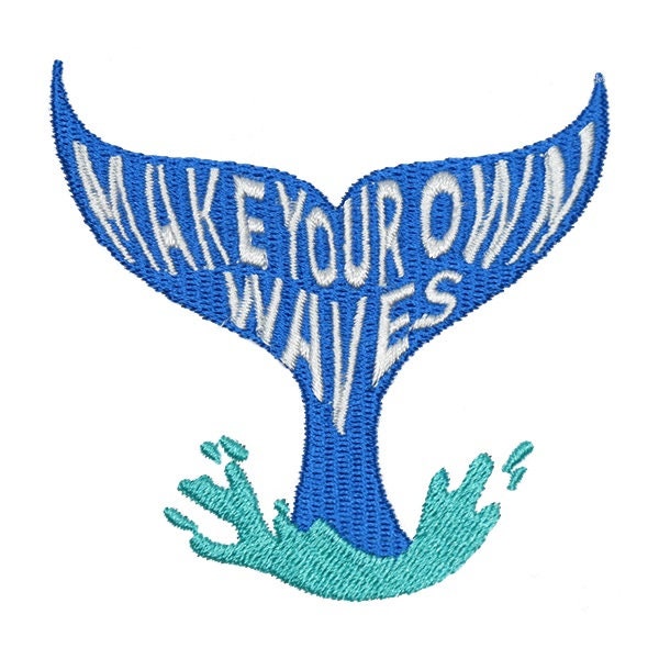 Make Your Own Waves Fish Tail Embroidery Design - Instant Download