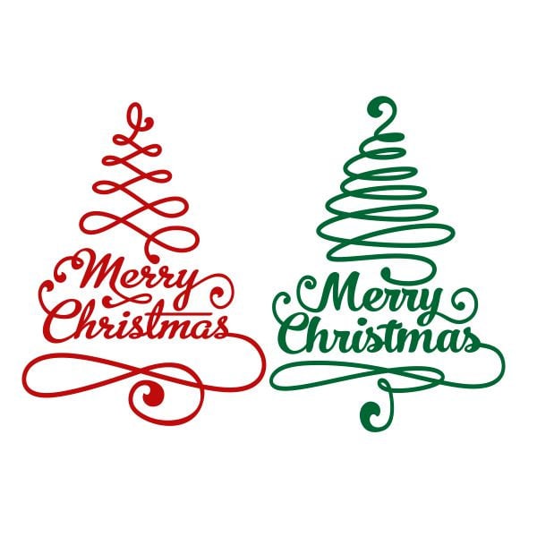 Merry Christmas Tree Cuttable Design PNG DXF SVG & eps File for Silhouette Cameo and Cricut