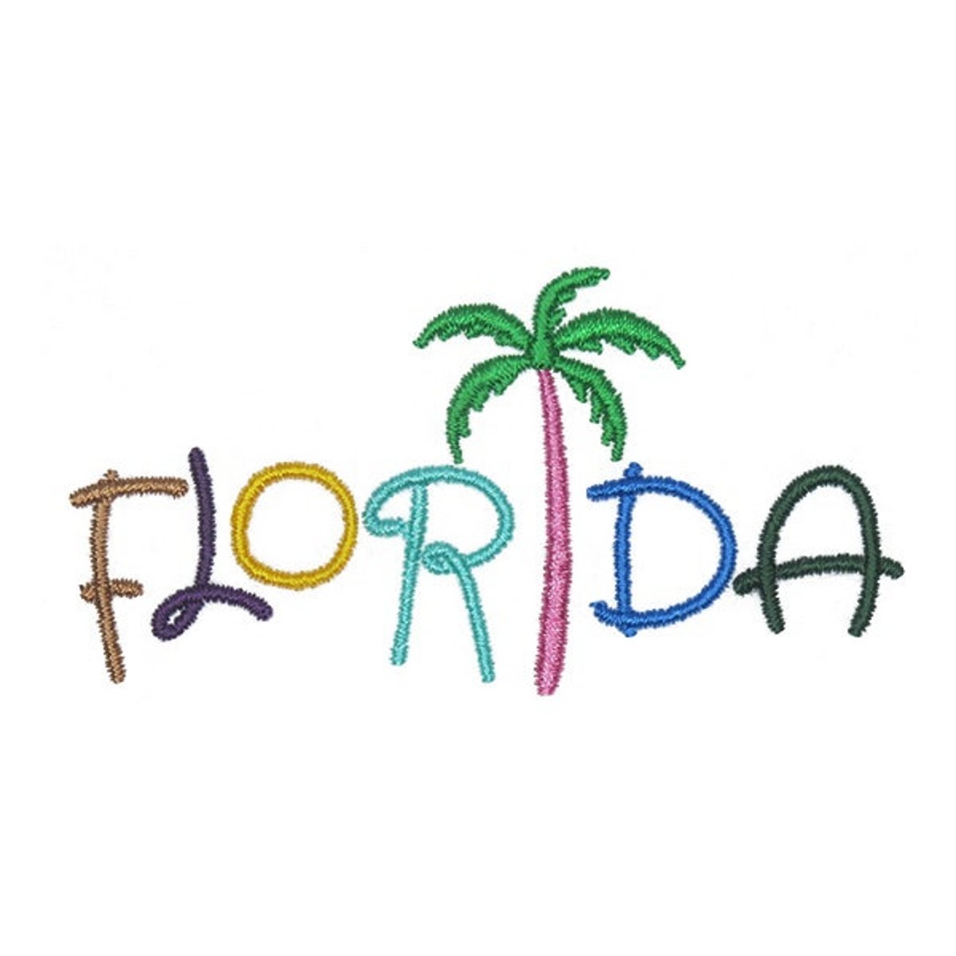 Florida Palm Tree Embroidery Design Instant Download - Etsy