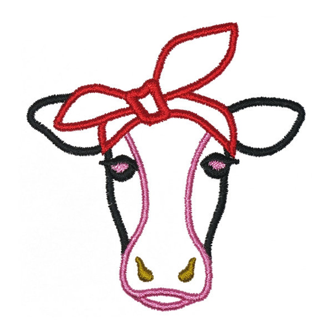 Bandana Cow Applique Embroidery Design Instant Download Etsy