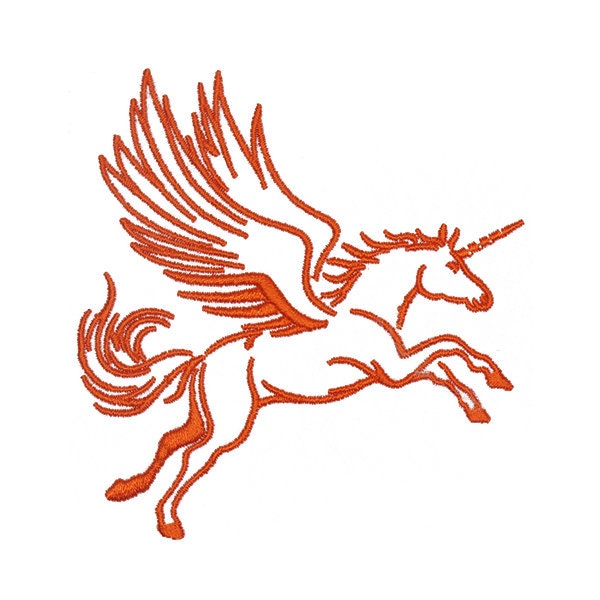 Flying Unicorn Embroidery Design - Instant Download