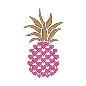 Heart Pineapple Embroidery Design - INSTANT DOWNLOAD