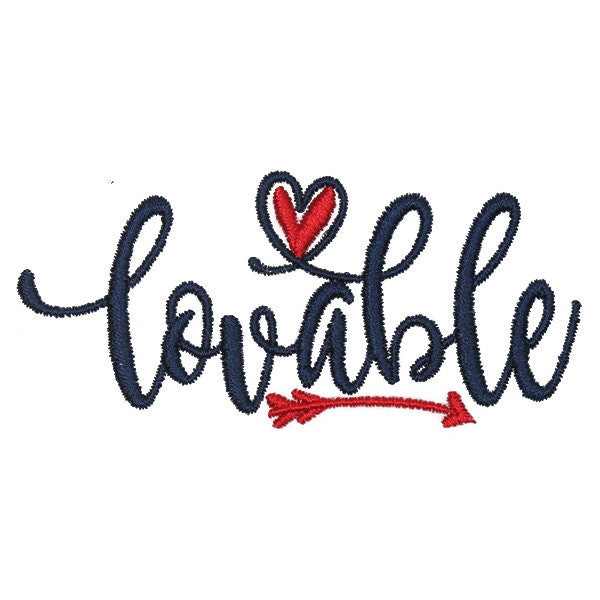 Lovable Huggable Kissable Machine Embroidery Design - INSTANT DOWNLOAD