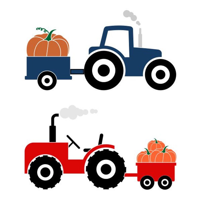 Pumpkin Tractor Cuttable Design PNG DXF SVG & Eps File for | Etsy