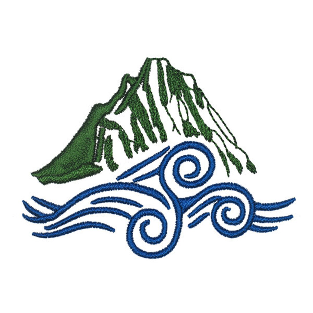 Mountain River Embroidery Design Instant Download Etsy