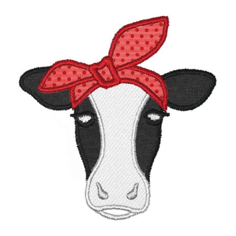 Bandana Cow Applique Embroidery Design Instant Download Etsy