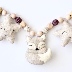 Kinderwagenkette mit &quot;Fuchs&quot;, 100 % Filz,  Baby Geschenk