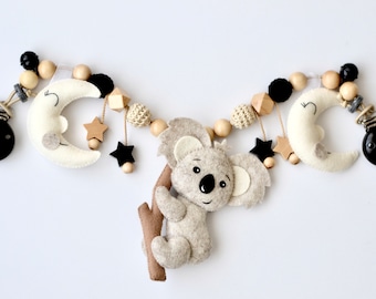 Kinderwagenkette mit &quot;Koala&quot;, 100 % Filz,  Baby Geschenk