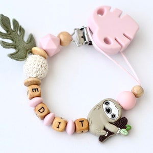Schnullerkette mit Namen, Schnullerkette Holz, Schnullerkette personalisiert