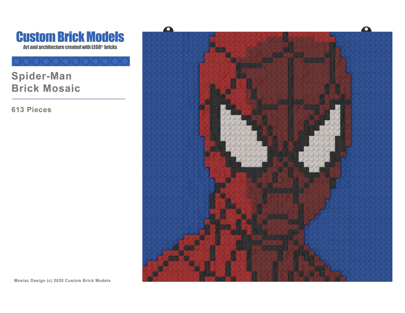 Spider-man Brick Mosaic Wall Art Kit Avengers Marvel Brick - Etsy