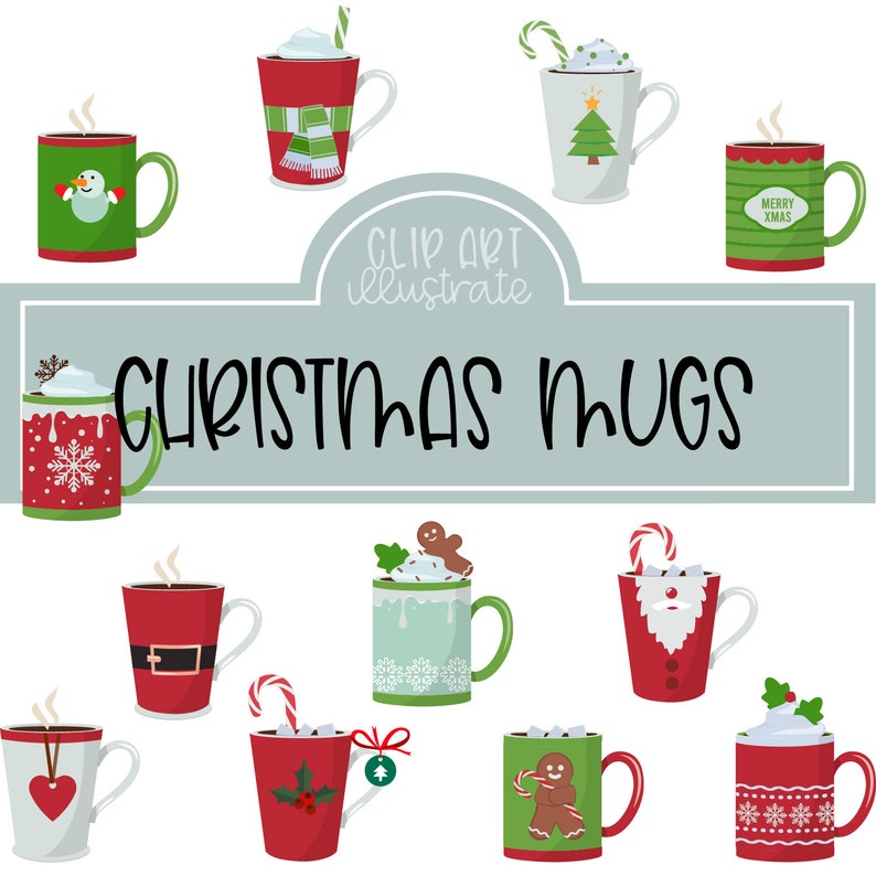 Christmas Mug Clipart PNG  Etsy