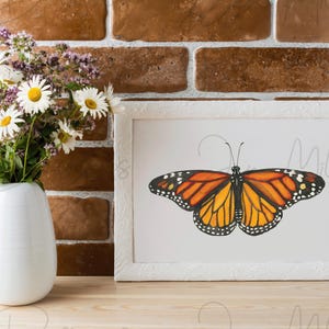 Monarch Butterfly Digital Print | Butterfly-Theme | Butterfly Monarch | Butterfly Decorative | Nature Decor | Watercolor Digital | Butterfly
