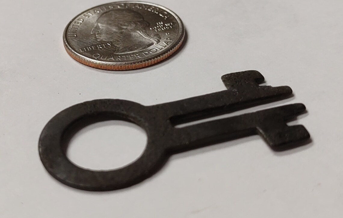Antique Vintage double sided split flat skeleton lock key Etsy