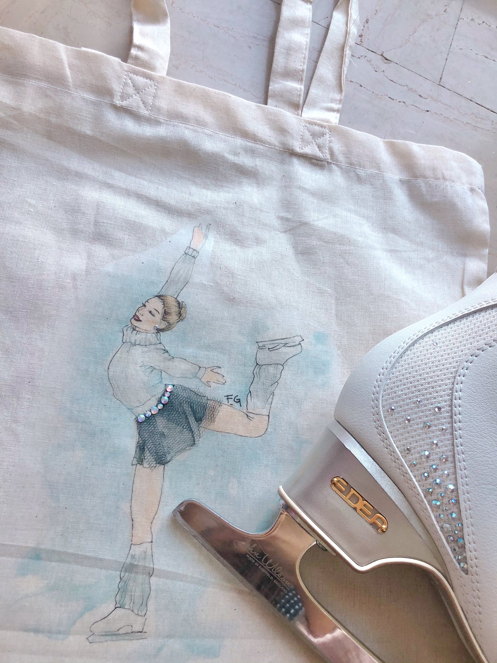 Figure Skater Tote Bag Ice Skating Bag Figure Skating Etsy